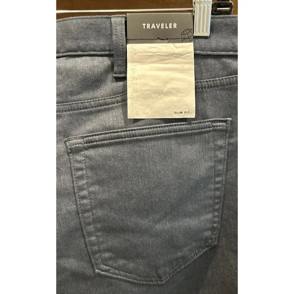 Men’s BANANA REPUBLIC Dark Denim Slim Fit Traveler Jeans Sz 40x32 NWT *B9